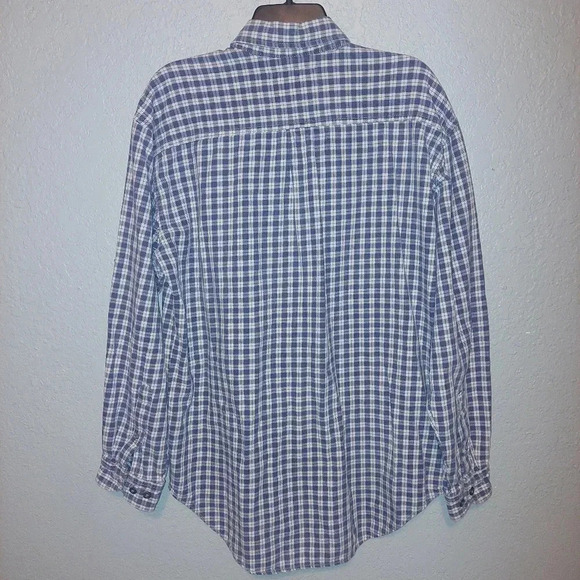 Levi’s Button Shirt Plaid White & Blue  Sz Medium 90’s Vtg - Picture 2 of 10